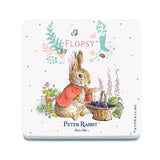 Peter Rabbit Flopsy Bunny with basket of blackberries melamine coaster
