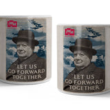 Winston Churchill let us go forward together mug