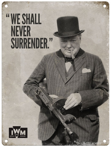Winston Churchill we shall never surrender coaster