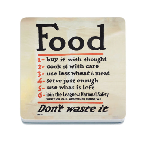 Food don't waste it coaster