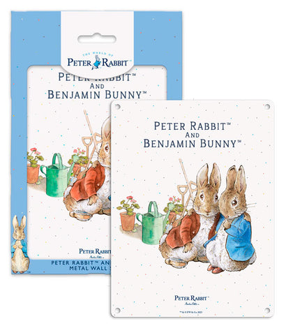 Peter Rabbit and Benjamin Bunny cuddling