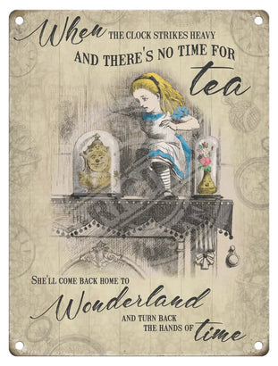 Alice In Wonderland - Clock Strikes Heavy Metal Signs
