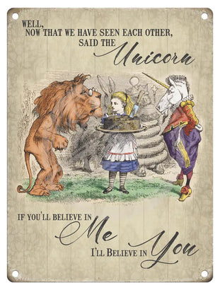 Alice In Wonderland - The Unicorn Metal Signs