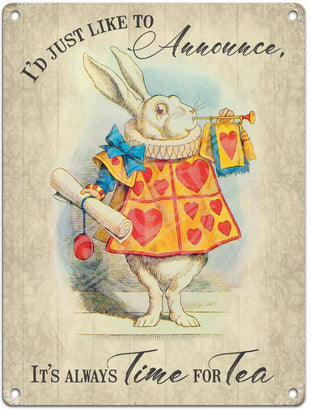 Alice In Wonderland - Time For Tea Metal Signs