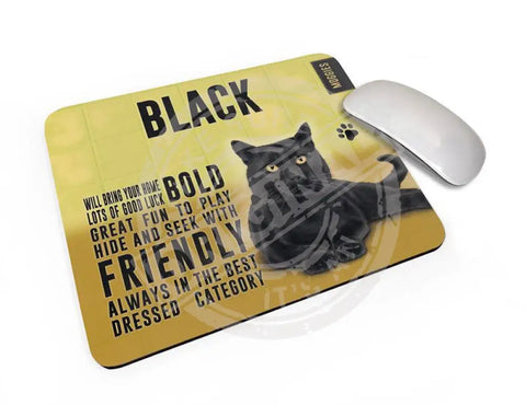 Black Cat characteristics mouse mat.