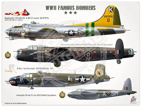 Classic Racing Spirit - Wwii Bombers Metal Signs