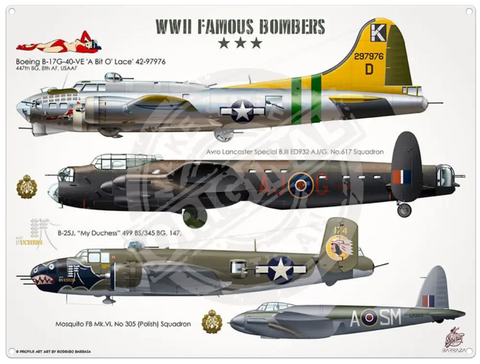 Classic Racing Spirit - Wwii Bombers Metal Signs