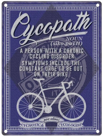 Cycopath metal sign