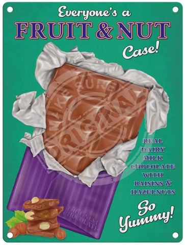 Fruit & Nut Chocolate metal sign