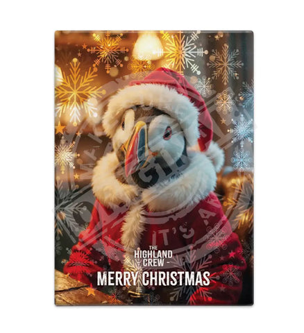 HIGHLAND CREW - Christmas Puffin Fridge Magnet Metal Signs