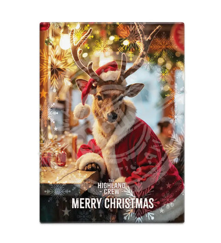HIGHLAND CREW - Christmas Red Deer Fridge Magnet Metal Signs