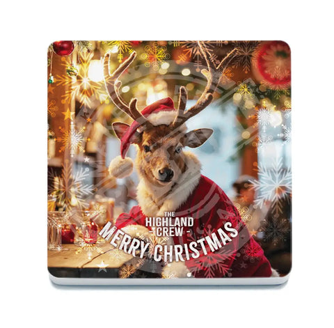 HIGHLAND CREW - Christmas Red Deer Fridge Magnet Metal Signs