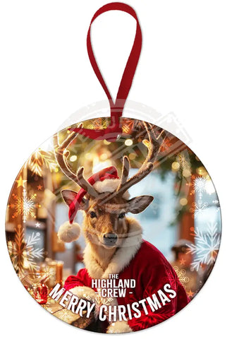 HIGHLAND CREW - Christmas Red Deer Fridge Magnet Metal Signs
