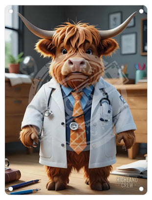 HIGHLAND CREW - Doctor Mini Metal Sign 15cm x 20cm Metal Signs