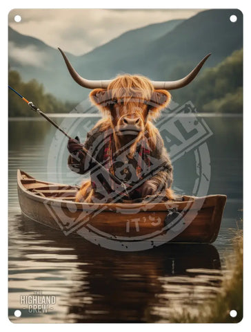 HIGHLAND CREW - Fishing Fridge Magnet Metal Signs