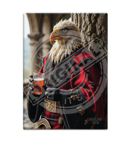HIGHLAND CREW - Golden Eagle White Fridge Magnet Metal Signs