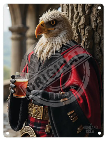 HIGHLAND CREW - Golden Eagle White Fridge Magnet Metal Signs