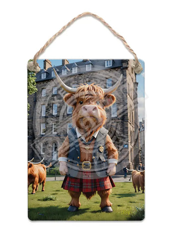 HIGHLAND CREW - Kilt Fridge Magnet Metal Signs