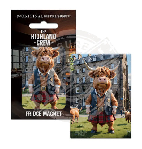 HIGHLAND CREW - Kilt Fridge Magnet Metal Signs