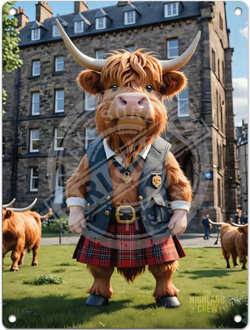 HIGHLAND CREW - Kilt Fridge Magnet Metal Signs