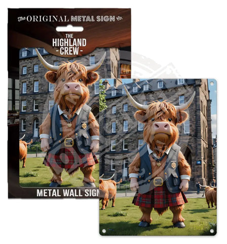 HIGHLAND CREW - Kilt Fridge Magnet Metal Signs