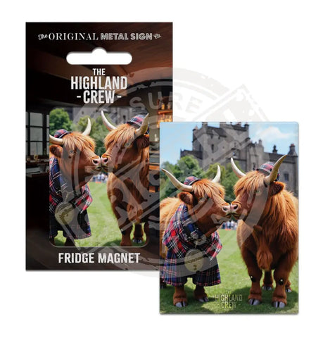 HIGHLAND CREW - Kissing At The Castle Fridge Magnet Metal Signs