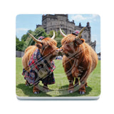 HIGHLAND CREW - Kissing At The Castle Melamine Coaster Metal Signs