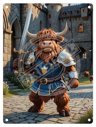 HIGHLAND CREW - Knight Mini Metal Sign 15cm x 20cm Metal Signs