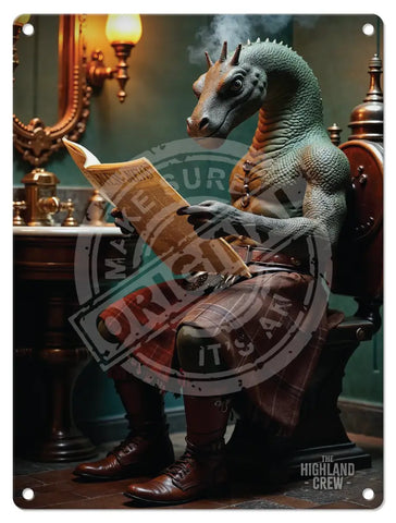 HIGHLAND CREW - LOCH NESS - Nessie Toilet Kilt Fridge Magnet Metal Signs