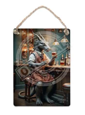 HIGHLAND CREW - LOCH NESS - Nessie Whisky Bar Fridge Magnet Metal Signs