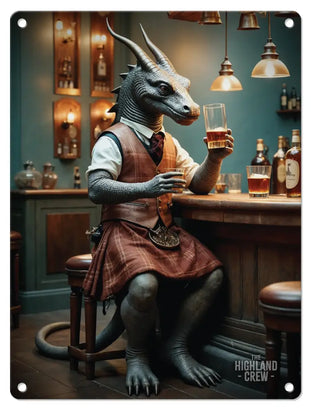 HIGHLAND CREW - LOCH NESS - Nessie Whisky Bar Metal Signs