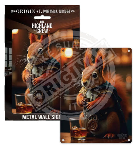 HIGHLAND CREW - Squirrel Fridge Magnet Metal Signs
