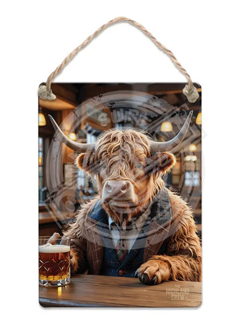 HIGHLAND CREW - Whisky Bar Fridge Magnet Metal Signs