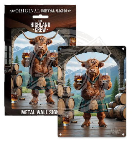 HIGHLAND CREW - Whisky Barrels Fridge Magnet Metal Signs