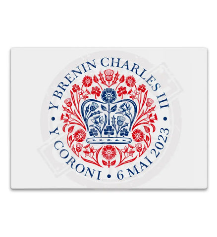 King Charles III Coronation Emblem Welsh Language Fridge Magnet Metal Signs