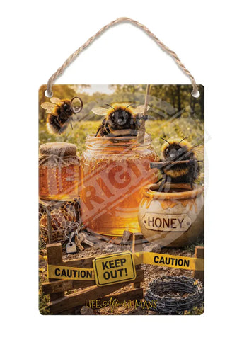 LIFE AFTER HUMANS - Bees Honey Fridge Magnet Metal Signs