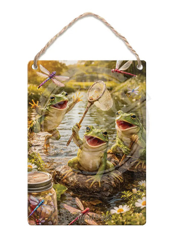 LIFE AFTER HUMANS - Frogs Dragonflies Fridge Magnet Metal Signs
