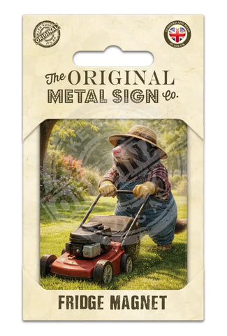 LIFE AFTER HUMANS - Mole Mowing Fridge Magnet Metal Signs