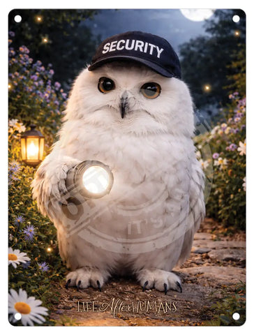 LIFE AFTER HUMANS - Night Owl Fridge Magnet Metal Signs