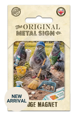 LIFE AFTER HUMANS - Pigeons Fridge Magnet Metal Signs