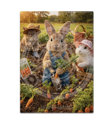 LIFE AFTER HUMANS - Rabbits Carrots Fridge Magnet Metal Signs