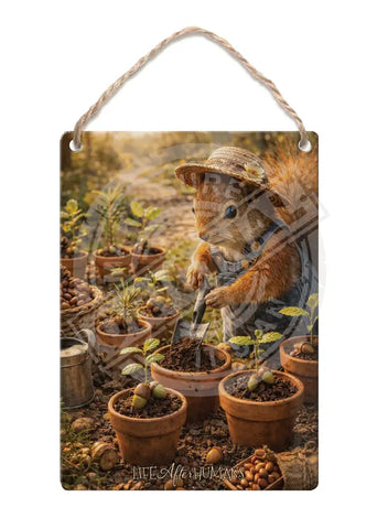 LIFE AFTER HUMANS - Squirrel Fridge Magnet Metal Signs