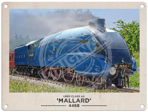 Mallard Steam Locomotive Mini Metal Sign 15Cm X 20Cm Signs