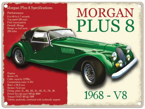 Morgan Plus 8 1968 metal sign