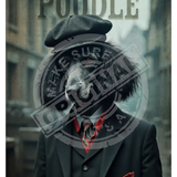 Peaky Paws Club - Black Poodle Metal Signs