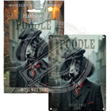 PEAKY PAWS CLUB - Black Poodle Mini Metal Sign 15cm x 20cm Metal Signs