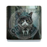 PEAKY PAWS CLUB - Black & White Cat Melamine Coaster Metal Signs