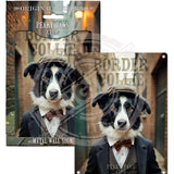 PEAKY PAWS CLUB - Border Collie Mini Metal Sign 15cm x 20cm Metal Signs