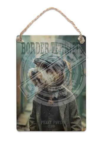 Peaky Paws Club - Border Terrier No.2 Metal Signs