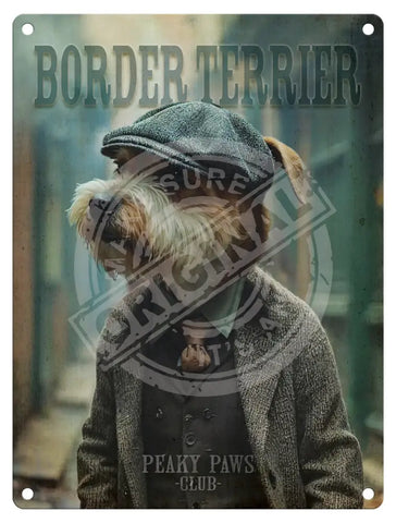 Peaky Paws Club - Border Terrier No.2 Metal Signs